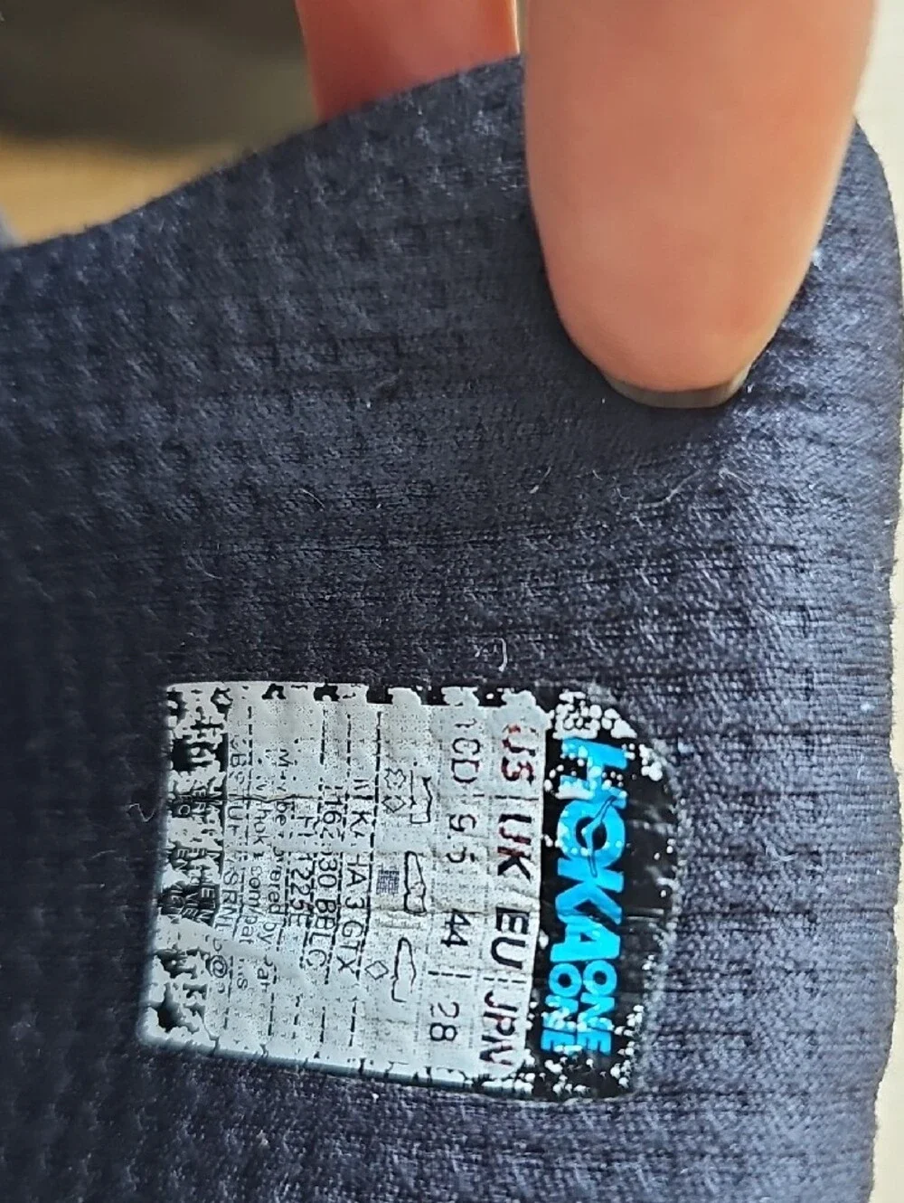 Hoka One One Navy Blue Heel Tab